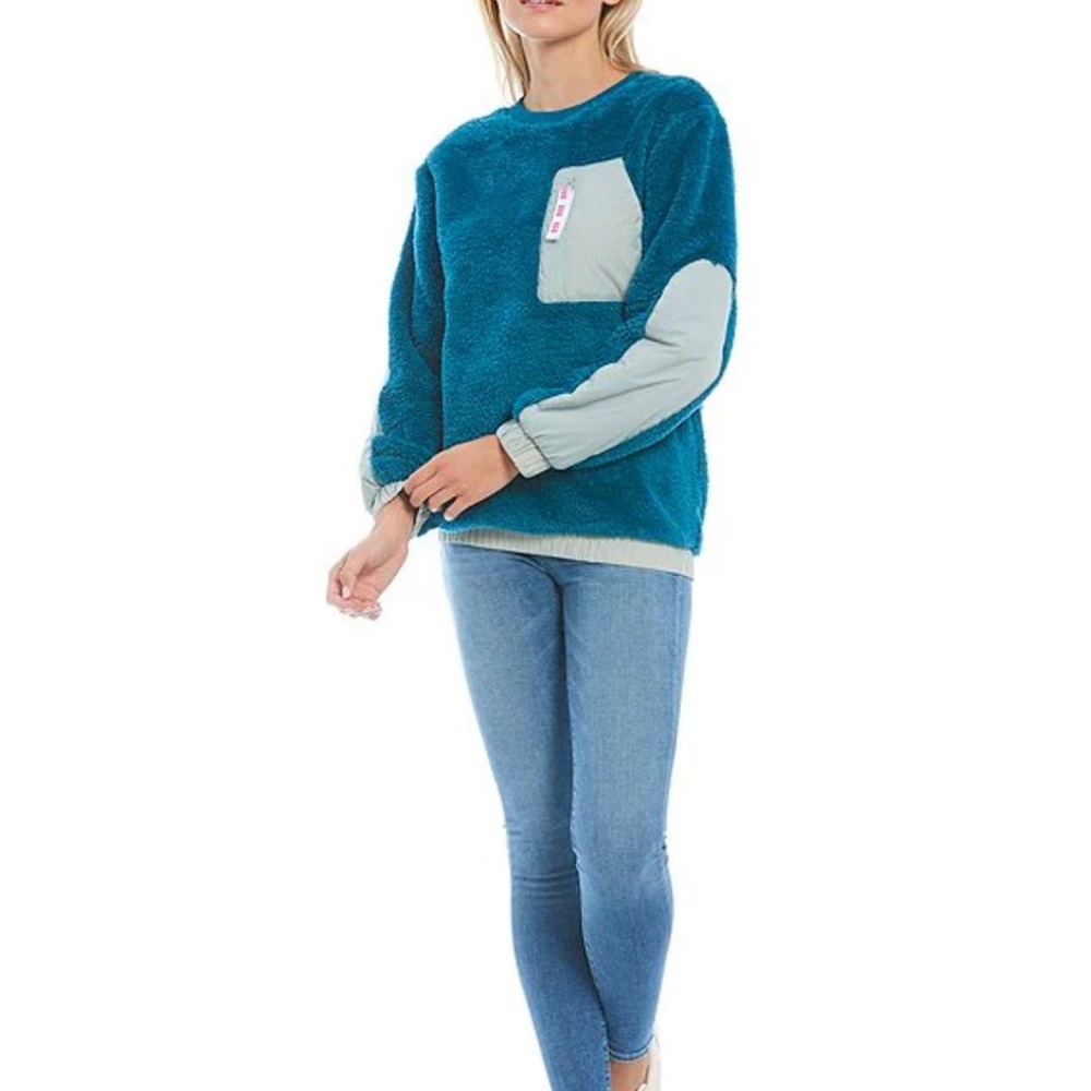 UGG Niko Long Sleeve Sherpa Elastic Hem Crew Neck Pullover XL NO OFFERS - Picture 2 of 7